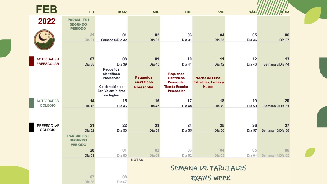 CRONOGRAMA MES FEBRERO 2022